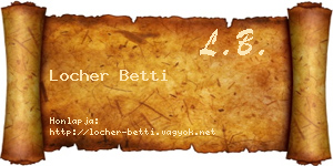 Locher Betti névjegykártya